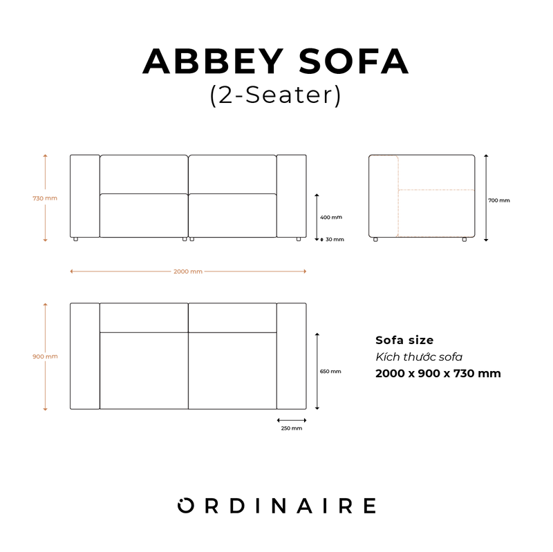 ABBEY SOFA (Medium - Large)