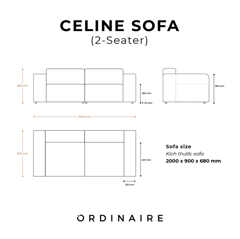 CELINE SOFA (2 Chỗ Ngồi)