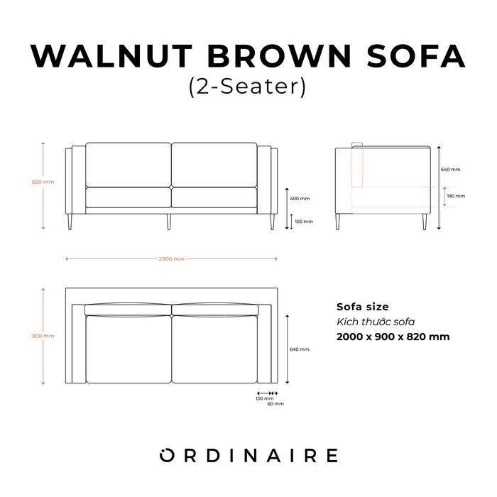 WALNUT BROWN SOFA