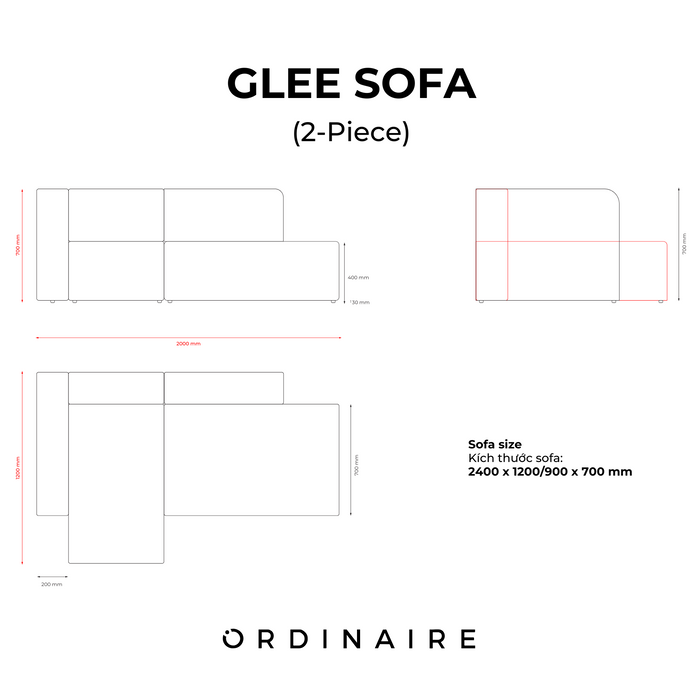 GLEE SOFA (2-Piece Sectional)