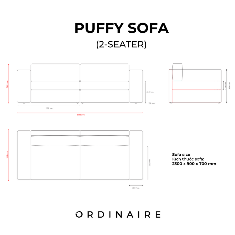 PUFFY SOFA (2 CHỖ NGỒI)